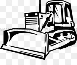 Free download Bulldozer Black and white Line art Clip art - bulldozer png.