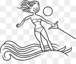 Water skiing Clip art - Surfing Silhouette png download - 1031*719