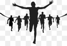 Running Silhouette 5K run Clip art - Vector black running people