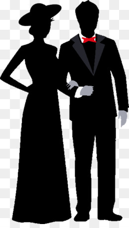 Prom Silhouette Clip art - Vector couple dress elderly png download